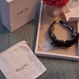 Christian Dior Black and Gray Women's Headband.Brand New Has Its Box & Dust Bag.